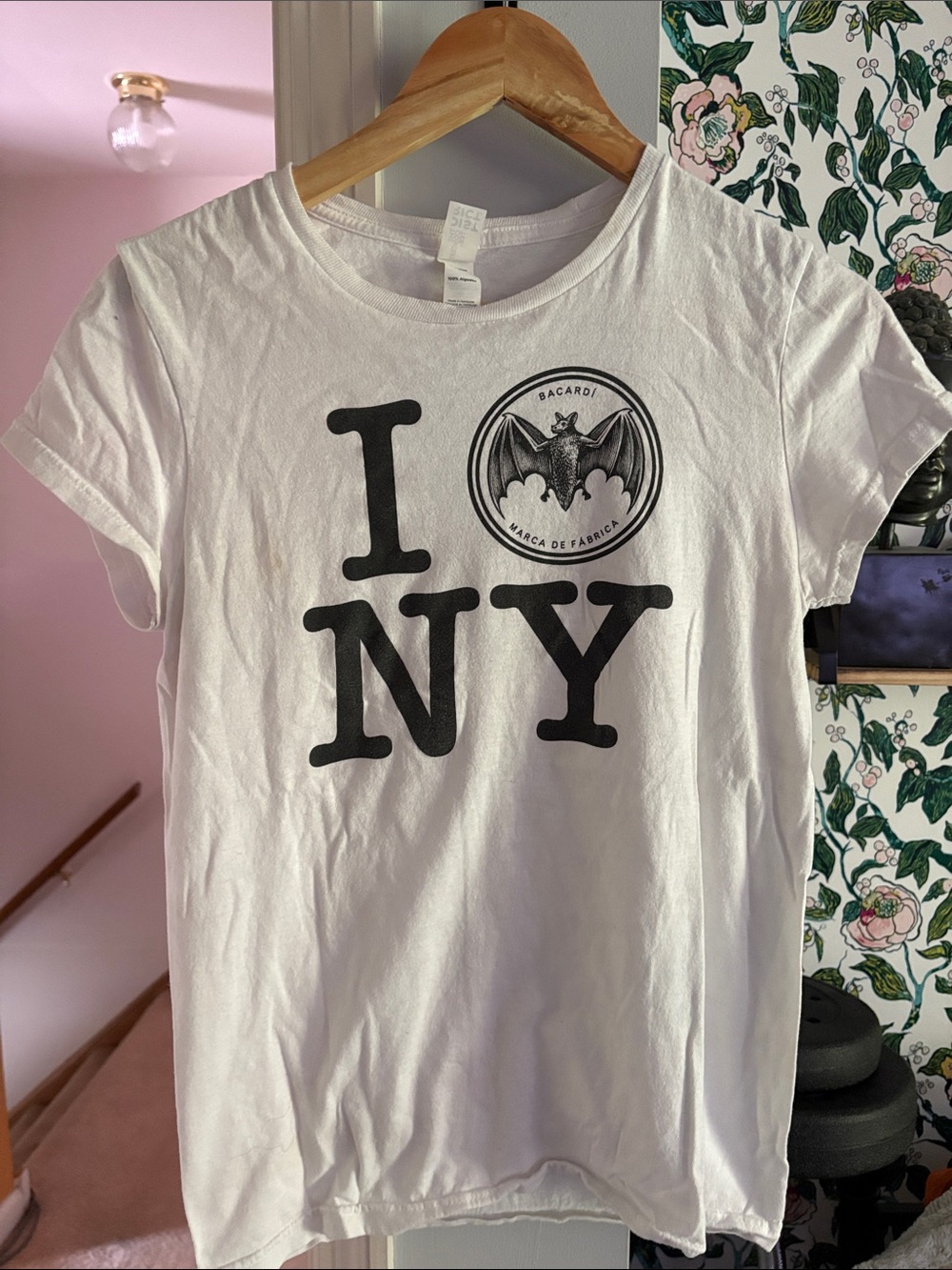 I ♥ NY Graphic Tee with Bacardi Logo - White & Black
